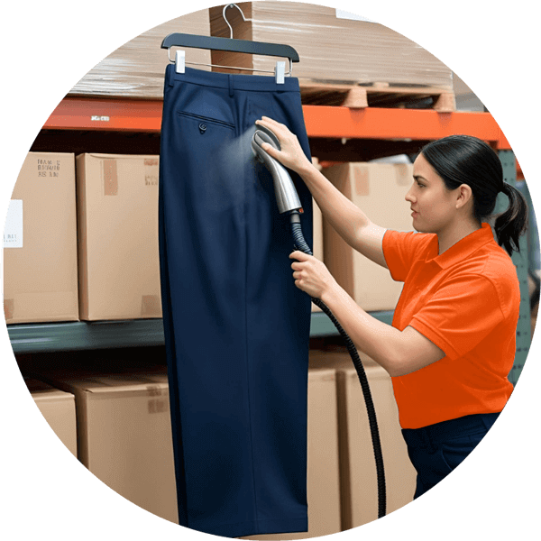Woman Steaming Pants Woman Steaming Pants